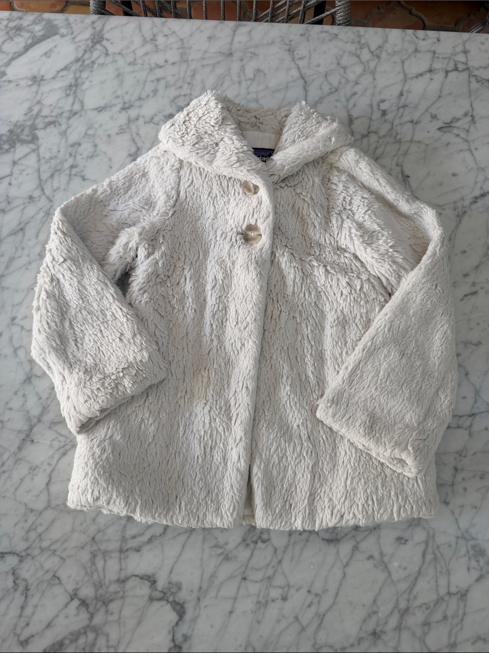 Patagonia Girls Pelage Faux Fur Jacket, size 8 *wear noted